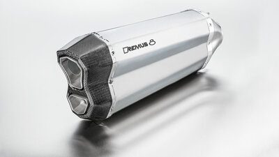 REMUS 8, RACING slip on sport exhaust system with removable sound insert incl. CARBON heat protecting shield for BMW R 1200 R/RS, stainless steel matt, 65mm, without EC homologation