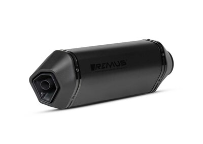 Remus Slip-On &quot;NOTTE&quot;, roestvrij staal zwart, incl. (EG-)goedkeuring voor Vespa GTS 300 HPE MY 21- (EURO 5) MD3C 