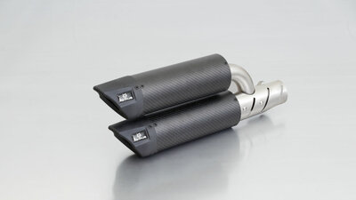 Remus RSC Dual Flow, slip on (demper met verbindingsbuis zonder katalysator) met hitteschild voor Vespa GTS 300 ie Super / GTV 300 Sei Giorni, carbon, zonder EG-homologatie voor Vespa GTS 300 ie Super Euro4 16- MA3C, 15.6 kW, Euro 6