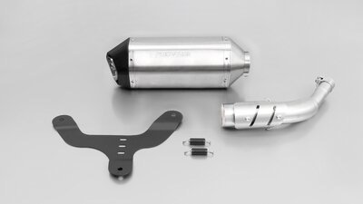Remus Sportuitlaat, slip on (demper met verbindingsbuis incl. Euro 4 cat.) met hitteschild voor Vespa GTS 300 ie Super / GTV 300 Sei Giorni, roestvrij staal, met EG-homologatie voor Vespa GTS 300 ie Super Euro4 16- MA3C, 15.6 kW, Euro 13
