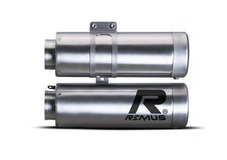 Slip-On REMUS Double MESH (sport silencer with removable sound insert), stainless steel brushed, NO (EEC-) APPROVAL