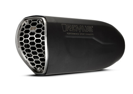 Slip-On REMUS NXT (silencer with removable sound insert), stainless steel black, NO ECE TYPE APPROVAL
