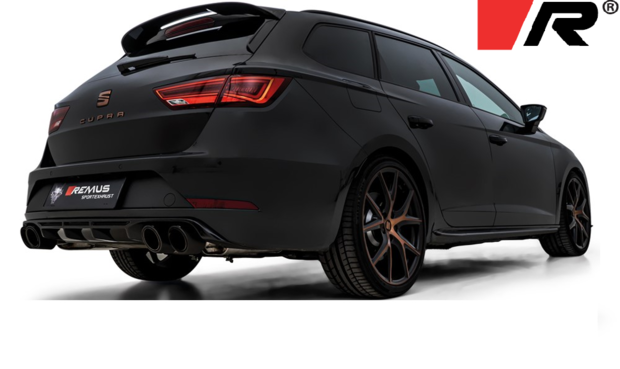 Seat Leon Cupra ST "R" facelift 5F Remus GPF-Back-System links/rechts dubbele uitgang