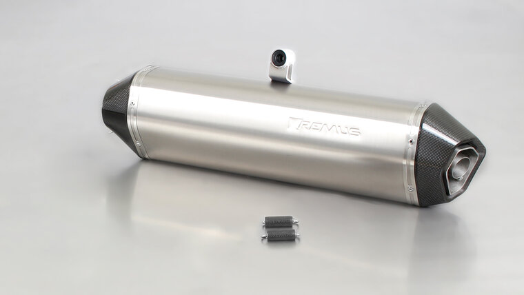 HEXACONE, slip-on voor BMW F 800 GS vanaf bouwjaar 2008, titanium, inclusief EC-keuring.
