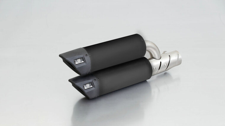 Remus RSC Dual Flow, slip-on incl. hitteschild, roestvrij staal zwart voor Vespa GTS 300 ie Super 08- M45, 15,8 kW
