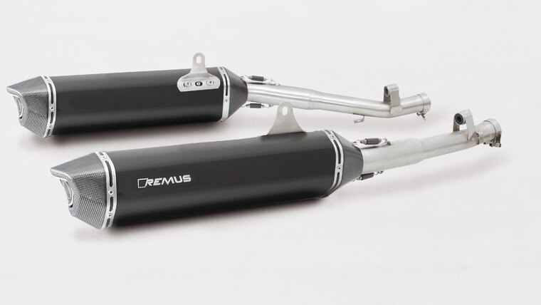 Remus Black Hawk Exhaust for BMW K 1600 GT/L (Euro 5) vanaf 2021 (EG Goedgekeurd) (demper) links/rechts inclusief verbindingspi