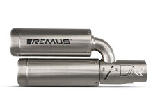 Remus Slip-On REMUS Double MESH (sportdemper met uitneembare geluidsinzet), geborsteld roestvrij staal, GEEN (EG-) GOEDKEURING