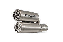 Remus Slip-On REMUS Double MESH (sportdemper), geborsteld roestvrij staal, incl. EG-typegoedkeuring voor Vespa GTS 300 HPE MY 21- (EURO 5) MD3C 17,5 kW