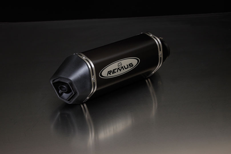 Remus Sportuitlaat, demper, roestvrij staal zwart voor Vespa GTS 300 ie Super 08- M45, 15,8 kW