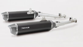BLACK HAWK, slip on (muffler) left/right incl. connecting tube for BMW K 1600 GT und K 1600 GTL, stainless steel black, EC approval, 54 mm BLACK HAWK, slip on (muffler) left/right incl. connecting tube for BMW K 1600 GT und K 1600 GTL, stainless steel black, EC approval, 54 mm