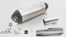 HEXACONE, slip on (muffler with connecting tube) incl. CARBON heat protecting shield for BMW R 1200 R/RS, titanium, 66mm, incl. EC homologation HEXACONE, slip on (muffler with connecting tube) incl. CARBON heat protecting shield for BMW R 1200 R/RS, titanium, 66mm, incl. EC homologation