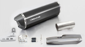 BLACK HAWK, slip on (muffler with connecting tube) incl. CARBON heat protecting shield for BMW R 1200 R/RS, stainless steel black, 66mm, incl. EC homologation BLACK HAWK, slip on (muffler with connecting tube) incl. CARBON heat protecting shield for BMW R 1200 R/RS, stainless steel black, 66mm, incl. EC homologation